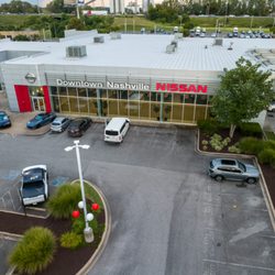 Downtown Nashville Nissan - Drone perspective of Downtown Nashville Nissan dealership