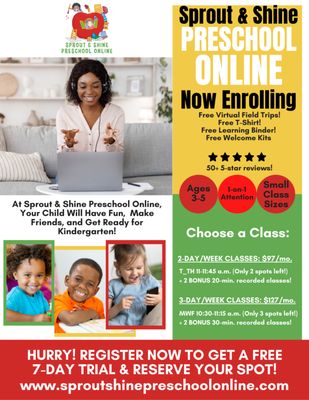 Sprout & Shine Preschool Online