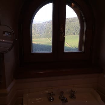 Castello Vicchiomaggio - View from the bathroom in La Canonica. So much better than a mirror over the sink! - Wineries Near Me - Greve In Chianti, FI