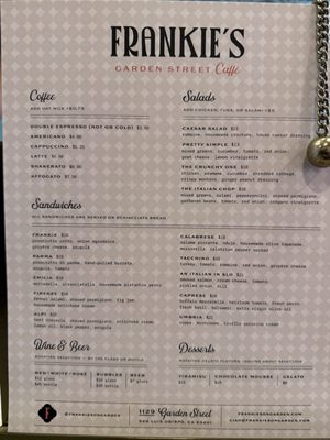 Menu photo 2 Frankie's San Luis Obispo, CA Menu photo 2 Frankie's San Luis Obispo, CA