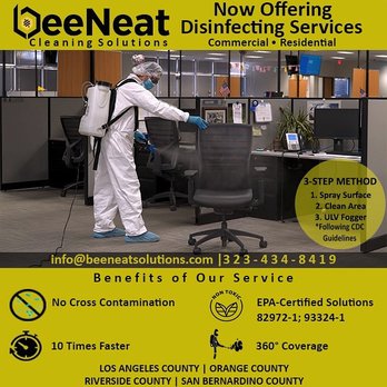 BeeNeat Cleaning Solutions - Disinfecting Services. EPA approved. Non-toxic. Service will get rid of all virus including Covid 19 - Office Cleaning Near Me - Bell Gardens, California