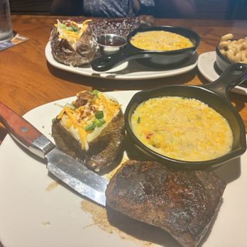 Outback Steakhouse - Filet mignon with Parmesan Creamed Corn and Loaded Baked Potato - Steakhouses Near Me - Dawsonville, Georgia Outback Steakhouse - Filet mignon with Parmesan Creamed Corn and Loaded Baked Potato - Steakhouses Near Me - Dawsonville, Georgia