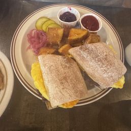 Sausage and egg sandwich Sausage and egg sandwich