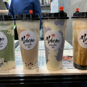 Tea Makers - from left: cheesecake and matcha milk tea, cheesecake and pearl milk tea, cheesecake and taro milk tea, hi mr. only - Coffee & Tea Near Me - New York, New York Tea Makers - from left: cheesecake and matcha milk tea, cheesecake and pearl milk tea, cheesecake and taro milk tea, hi mr. only - Coffee & Tea Near Me - New York, New York