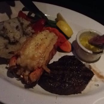 Courtyard By Marriott - Steak and lobster dinner! Lighting was dimmed so doesn't do justice but top notch dinners :) - Hotels Near Me - Niagara Falls, Ontario