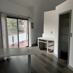 Old kitchen with unusable pantry.