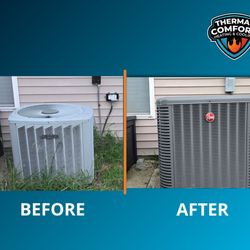 Replaced an aging A/C unit with a new system for Reliable Cooling.
