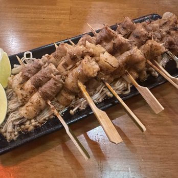 Fujiya Ramen & Yakitori - Pork belly with enoki mushroom - Ramen Near Me - Arcadia, California Fujiya Ramen & Yakitori - Pork belly with enoki mushroom - Ramen Near Me - Arcadia, California