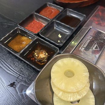 JJ Korean BBQ - All the available dipping sauces - Barbeque Near Me - Sacramento, California