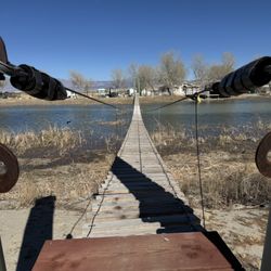 Lake Olancha RV Park & Campground - Bridge across the lake