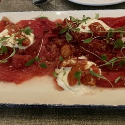 Smoked Watermelon Carpaccio Smoked Watermelon Carpaccio