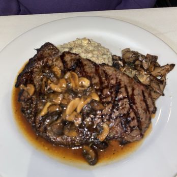 Signature Grill - Ribeye with mushrooms, side of mushrooms and mushroom risotto! - Seafood Near Me - Edmond, Oklahoma Signature Grill - Ribeye with mushrooms, side of mushrooms and mushroom risotto! - Seafood Near Me - Edmond, Oklahoma