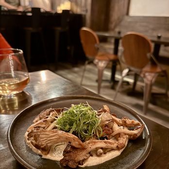 Hawker - EARTH oyster mushrooms, smoked corn broth, sesame - Vegan Near Me - Toronto, Ontario Hawker - EARTH oyster mushrooms, smoked corn broth, sesame - Vegan Near Me - Toronto, Ontario