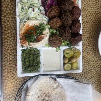 Nish Nush - Falafel Trio Platter - Vegetarian Near Me - New York, New York Nish Nush - Falafel Trio Platter - Vegetarian Near Me - New York, New York