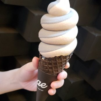 Bae - Cocoa Puffs + Earl Grey in a Charcoal Cone - Ice Cream & Frozen Yogurt Near Me - Houston, Texas Bae - Cocoa Puffs + Earl Grey in a Charcoal Cone - Ice Cream & Frozen Yogurt Near Me - Houston, Texas