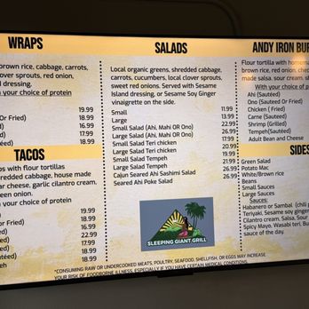 Sleeping Giant Grill - Menu - Seafood Near Me - Kapaa, Hawaii Sleeping Giant Grill - Menu - Seafood Near Me - Kapaa, Hawaii