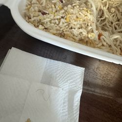Hair that was on top of rice.