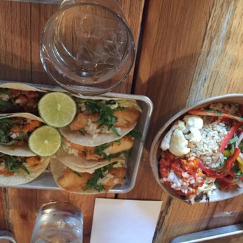 bartaco - Reston - Fish and chicken tacos. I prefer the fish tacos. It has an amazing sauce in it to bring out the flavor. - Tacos Near Me - Reston, Virginia