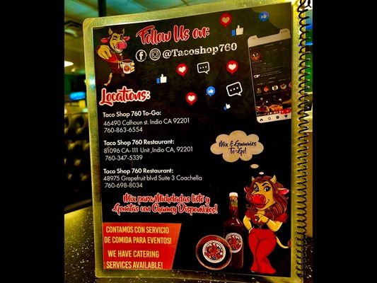 Menu photo 6 Taco Shop 760 Restaurant Indio, CA Menu photo 6 Taco Shop 760 Restaurant Indio, CA