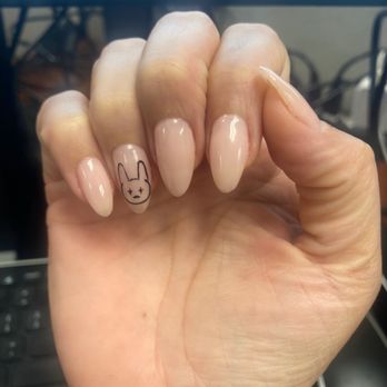 Maison Nail Spa - Tina drew this Bad Bunny logo. Longer nails here with gel overlay. - Nail Salons Near Me - Pasadena, California Maison Nail Spa - Tina drew this Bad Bunny logo. Longer nails here with gel overlay. - Nail Salons Near Me - Pasadena, California