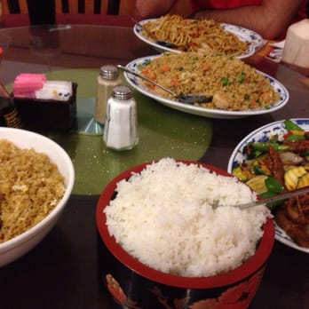 China Szechwan - Egg fried rice, rice, beef dish, shrimp fried rice and shrimp noodles - Szechuan Near Me - Tucson, Arizona