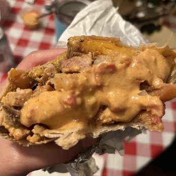Stuffed - California Burrito--chicken, fries, pico, cheese--with some added spicy queso! - Mexican Near Me - San Antonio, Texas Stuffed - California Burrito--chicken, fries, pico, cheese--with some added spicy queso! - Mexican Near Me - San Antonio, Texas