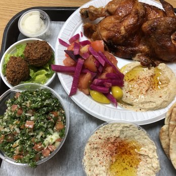 Zankou Chicken - Roasted chicken with sides of falafel, Tappuleh, hummus and garlic sauce. - Mediterranean Near Me - Anaheim, California Zankou Chicken - Roasted chicken with sides of falafel, Tappuleh, hummus and garlic sauce. - Mediterranean Near Me - Anaheim, California