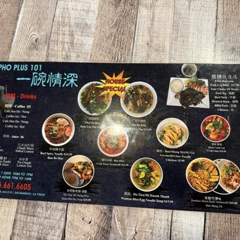 Pho Plus 101 - Menu! - Chinese Near Me - Sacramento, California