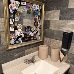 Five Bucks Drinkery - Stickered up mirror
