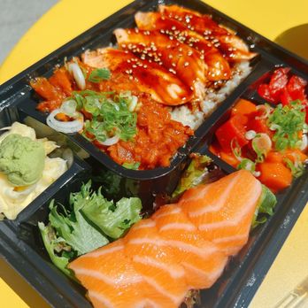 Donburi House - Sear salmon, salmon, tuna It was a custom - Korean Near Me - Seattle, Washington Donburi House - Sear salmon, salmon, tuna It was a custom - Korean Near Me - Seattle, Washington