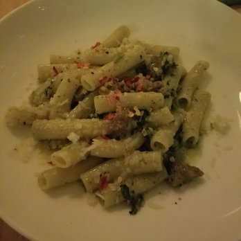 Mercantile - Rigatoni with Broccolini Pesto and Chicken Sausage. - New American Near Me - Denver, Colorado Mercantile - Rigatoni with Broccolini Pesto and Chicken Sausage. - New American Near Me - Denver, Colorado