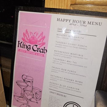 King Crab - Happy hour menu - Seafood Near Me - Orlando, Florida
