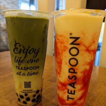 Teaspoon Saratoga - Matcha Royale & Strawberry Colada - Bubble Tea Near Me - San Jose, California Teaspoon Saratoga - Matcha Royale & Strawberry Colada - Bubble Tea Near Me - San Jose, California