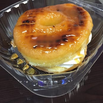 Painted Dough - Creme brûlée donut made fresh! They said it's the #1 seller and they were sold out, got this one fresh out of the grill! Not bad for $3 - Donuts Near Me - Chino, California Painted Dough - Creme brûlée donut made fresh! They said it's the #1 seller and they were sold out, got this one fresh out of the grill! Not bad for $3 - Donuts Near Me - Chino, California