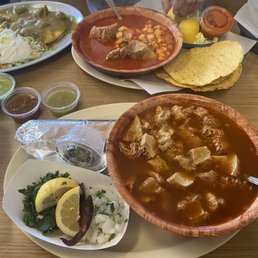 a table full of mexican food