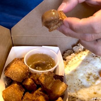 Lumpia Ko - Eats and Boba - Lechon Kawali (fried pork belly) with dipping sauce - Filipino Near Me - Antelope, California Lumpia Ko - Eats and Boba - Lechon Kawali (fried pork belly) with dipping sauce - Filipino Near Me - Antelope, California