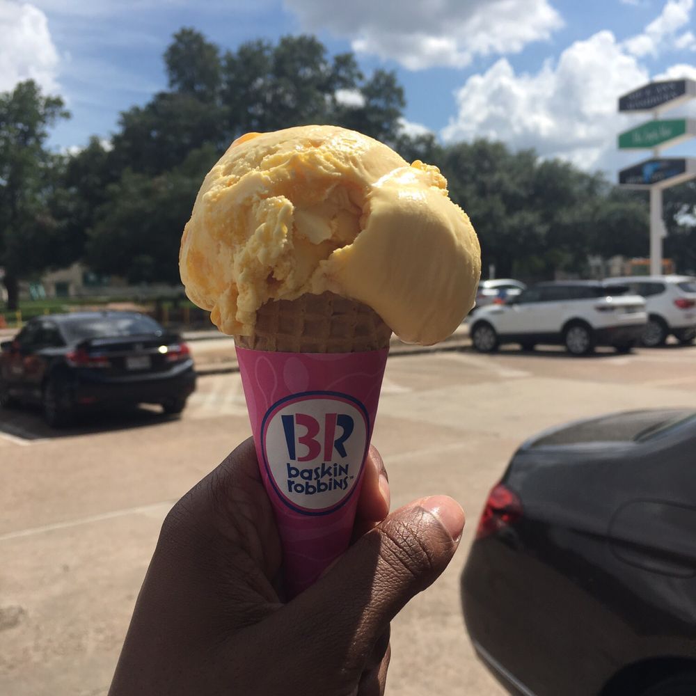 Baskin-Robbins - The mango ice cream was delicious, but that paper was really hard to get off and stuck to the cone. - Ice Cream & Frozen Yogurt Near Me - Houston, Texas Baskin-Robbins - The mango ice cream was delicious, but that paper was really hard to get off and stuck to the cone. - Ice Cream & Frozen Yogurt Near Me - Houston, Texas