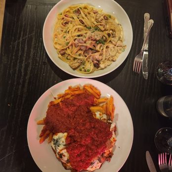 Cassarino's Restaurant - Carbonara and chicken cassalinga - Italian Near Me - Providence, Rhode Island