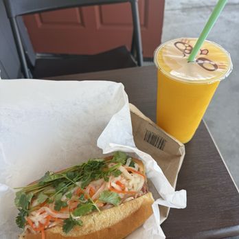 Donuts Cafe - banh mi (A3 combo) & Mango Slushy - Coffee & Tea Near Me - Martinez, California