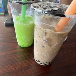 Green Apple Slushie and Oolong Cream Tea