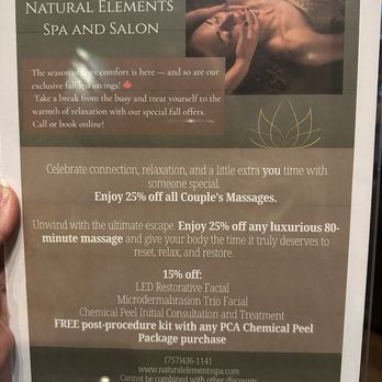 Natural Elements Spa & Salon - 11/22/2025 Deals - Day Spas Near Me - Chesapeake, Virginia