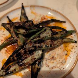 Grilled okra Grilled okra