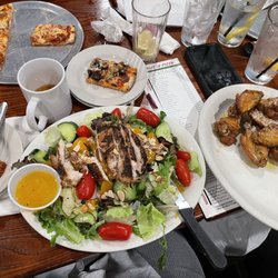 House of Pizza - Garlic Parm wings Garlic Cheese Bread Grilled Jerk Chicken Salad  Pizza