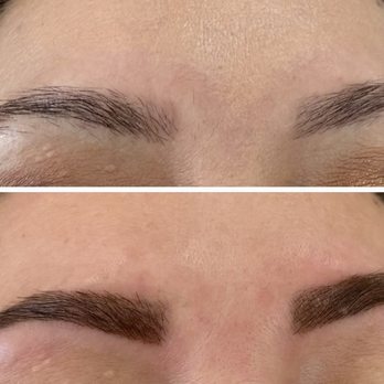 Miracle Threading - Brows threaded and tinted with medium brown henna tint for that perfect shape and shade - Threading Services Near Me - Lake Elsinore, California