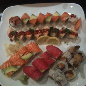 Ariake - Smokey Roll(top), Crispy Salmon Roll(2nd from top), Alaskan Roll(left), Spicy Tuna Power Roll(middle), & Reston Roll(right) - Japanese Near Me - Reston, Virginia Ariake - Smokey Roll(top), Crispy Salmon Roll(2nd from top), Alaskan Roll(left), Spicy Tuna Power Roll(middle), & Reston Roll(right) - Japanese Near Me - Reston, Virginia