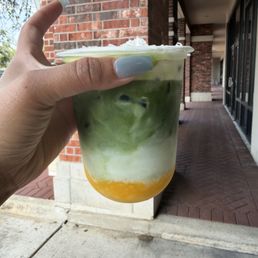 Mango sticky rice matcha Mango sticky rice matcha