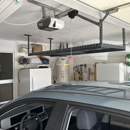 Ceiling shelving in garage