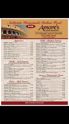 Menu photo 4 Amore's Italian Restaurant Duncanville, TX Menu photo 4 Amore's Italian Restaurant Duncanville, TX