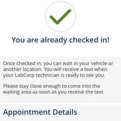 Labcorp - This CLEARLY says you're supposed to text us when our appointment is ready IDIOTS
