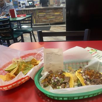 Taqueria Extra - Comped chip, lengua/cabeza tacos - Mexican Near Me - Pleasanton, California